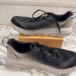 Hoka One One Black and Gray Athletic Shoes
